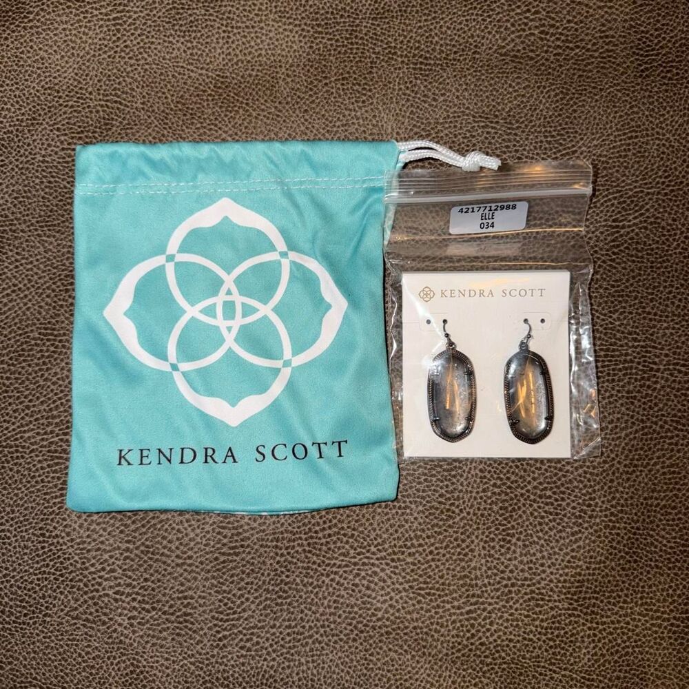 Kendra Scott Modern Gunmetal Elle Drop Earrings